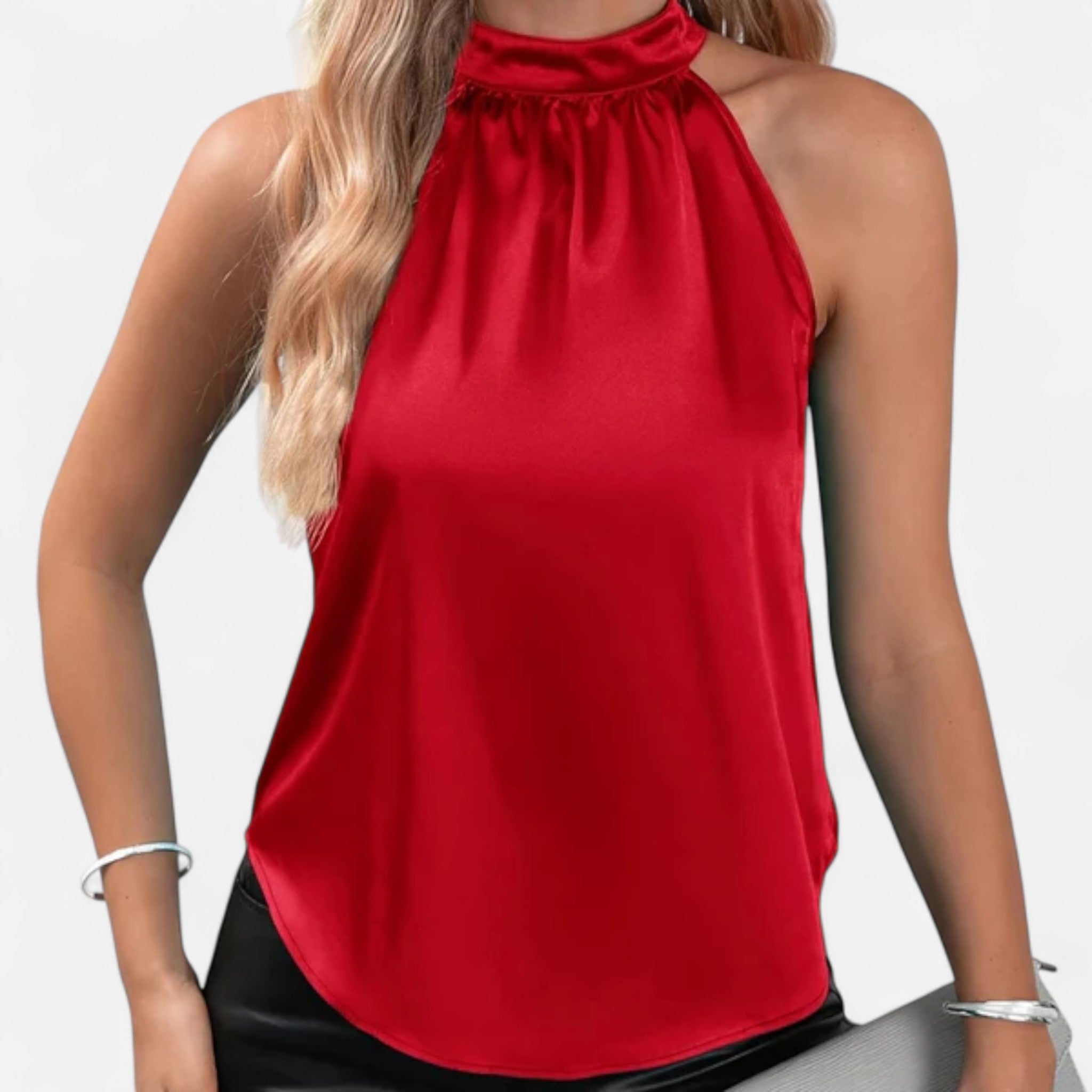 Soreux | Blouse Classique en Satin à Col Halter pour Femme