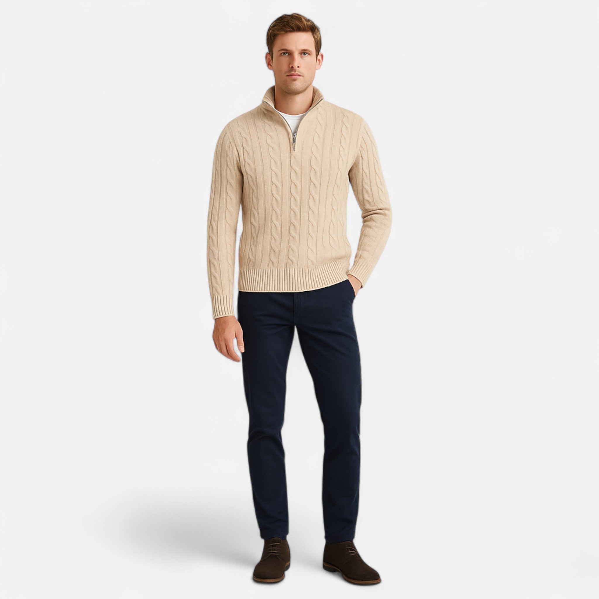 Soreux | Pull Zippé en Coton Luxe pour Homme