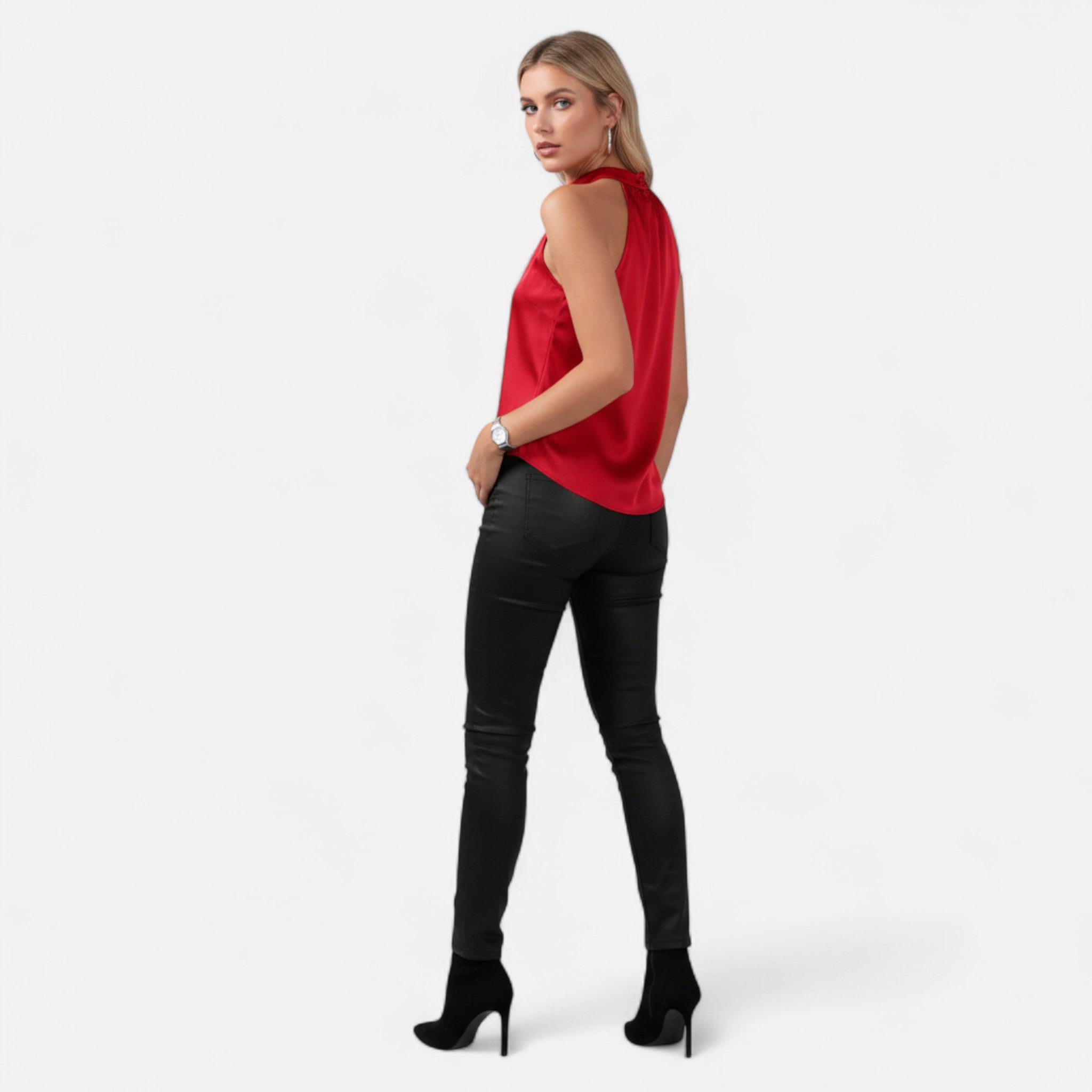 Soreux | Blouse Classique en Satin à Col Halter pour Femme