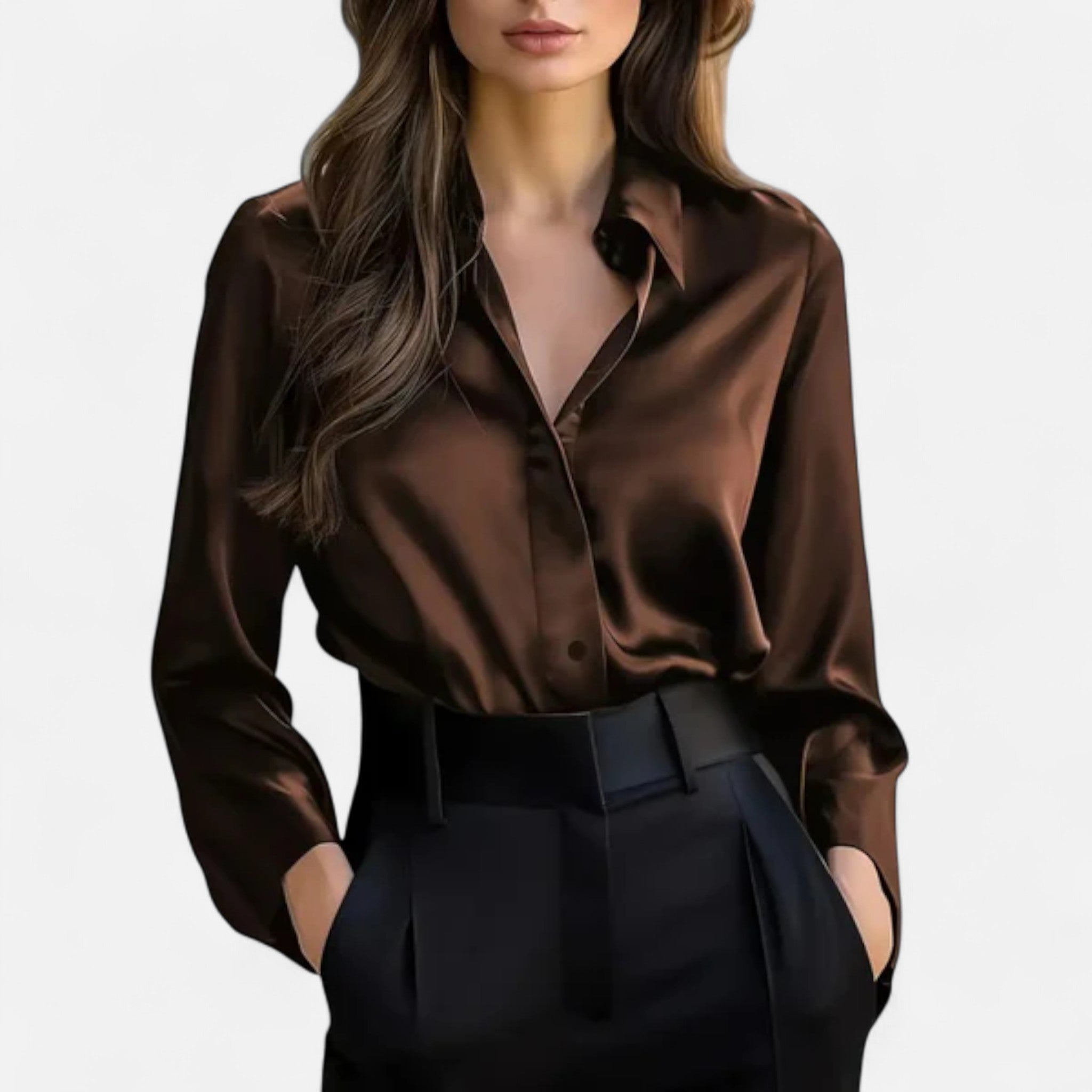 Soreux | Blouse Satinée à Manches Longues pour Femme