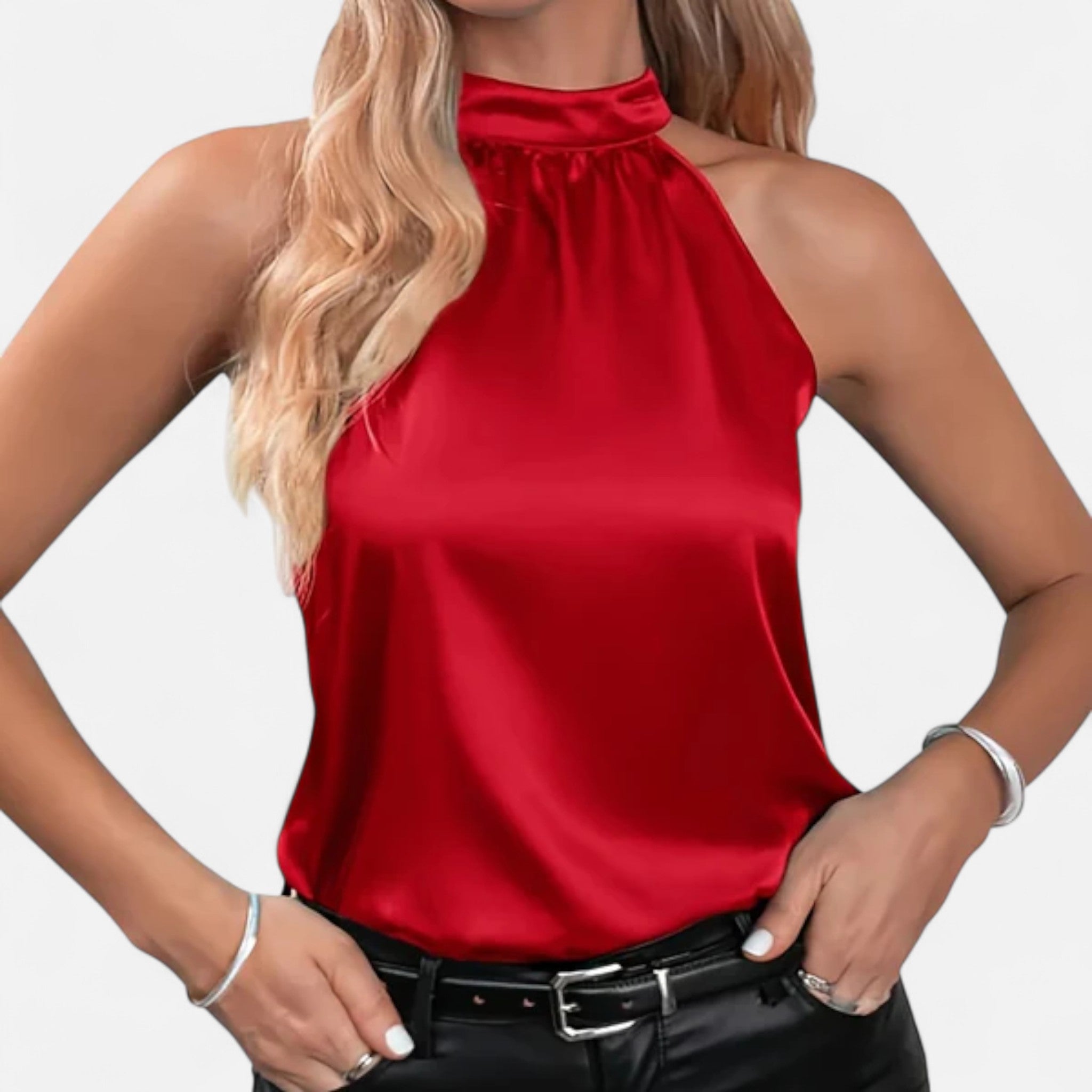 Soreux | Blouse Classique en Satin à Col Halter pour Femme