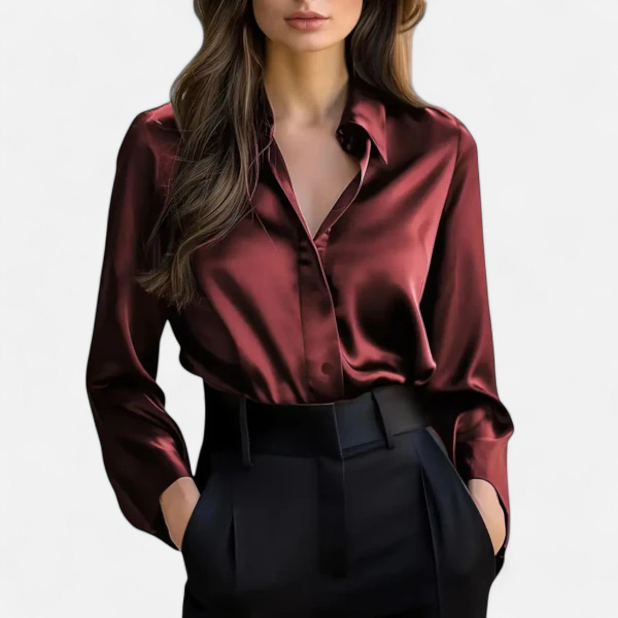 Soreux | Blouse Satinée à Manches Longues pour Femme
